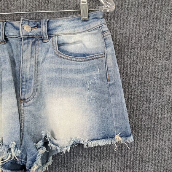 PINK Victorias Secret Jean Shorts Womens Size 6 Blue Denim Distressed Raw Hem - Picture 7 of 11